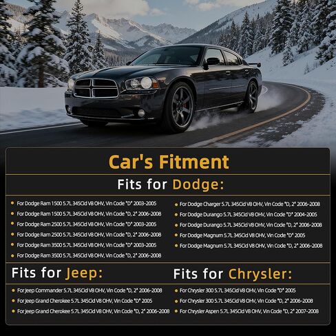 مجموعة حشية الرأس MLS مع مسامير، HS26284PT-1 ES72200، لسيارة دودج تشارجر دورانجو ماغنوم رام 1500/2500/3500، لسيارة جيب كوماندر جراند شيروكي، لسيارة كرايسلر 300 أسبن، 2003-2008، 5.7L V8 OHV Vin Code: D 2 in Kuwait