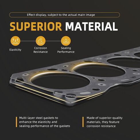 مجموعة حشية الرأس MLS مع مسامير، HS26284PT-1 ES72200، لسيارة دودج تشارجر دورانجو ماغنوم رام 1500/2500/3500، لسيارة جيب كوماندر جراند شيروكي، لسيارة كرايسلر 300 أسبن، 2003-2008، 5.7L V8 OHV Vin Code: D 2 in Kuwait