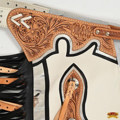 Hilason Pro Rodeo Bronc ركوب الثيران عرض الفصول الجلدية الأصلية | ركوب الثور للرجال والنساء الغربيين للجنسين in Saudi Arabia