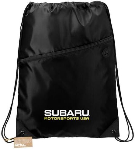 Subaru MOTORSPORTS USA LOGO rPet Drawstring Backpack Cinch bag RALLY WRX STI in Saudi Arabia