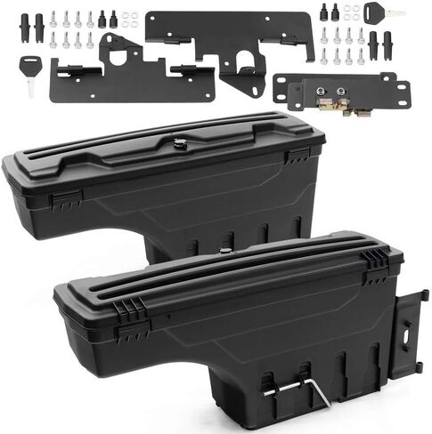 PIT66 Truck Bed Storage Box Toolbox, Compatible with Toyota Tacoma 2005-2021, Left Driver Right Passenger Side Storage Box Tool Box Black 2Pcs in Saudi Arabia