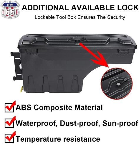 PIT66 Truck Bed Storage Box Toolbox, Compatible with Toyota Tacoma 2005-2021, Left Driver Right Passenger Side Storage Box Tool Box Black 2Pcs in Saudi Arabia