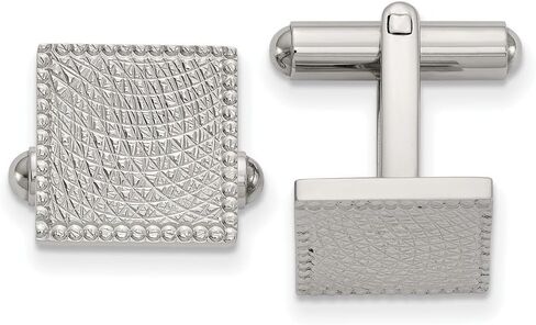 Stainless Steel Polished and Textured Square Cuff Links in Saudi Arabia