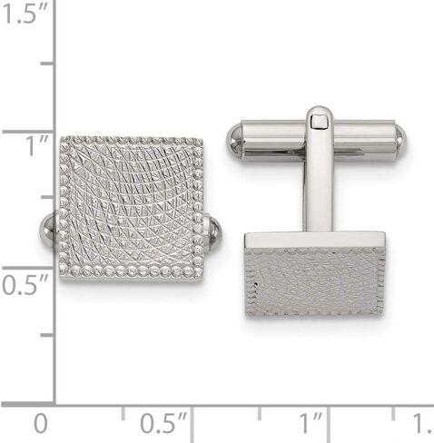 Stainless Steel Polished and Textured Square Cuff Links in Saudi Arabia