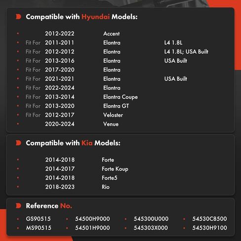 A-Premium 2 × مفاصل الكرة السفلى الأمامية ، متوافقة مع Hyundai Elantra 11-24 ، وريخ 12-22 ، فيلوستر 12-17 ، المكان 20-24 ، Elantra Coupe 13-14 ، Elantra GT 13-20 & Kia Forte ، Rio ، Forte ، Forte5 in Saudi Arabia