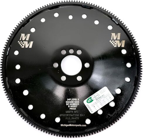Michigan Motorsports Black LS Flexplate 6 -Bolt Dished SFI 29.1 تصميم الجمود العالي - يناسب 4.8L 5.3L 5.7L. 6.0L 6.2L TH350 TH400 700R4 4L60 4L80 6L80 in Kuwait