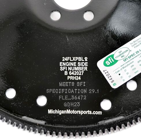 Michigan Motorsports Black LS Flexplate 6 -Bolt Dished SFI 29.1 تصميم الجمود العالي - يناسب 4.8L 5.3L 5.7L. 6.0L 6.2L TH350 TH400 700R4 4L60 4L80 6L80 in Kuwait