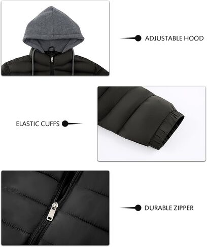 SWISSWELL Mens Lightweight Puffer Jacket with Hood Quilted Insulated Water-Resistant Coat Warm Winter Zip Up Hooded Jacket in Saudi Arabia