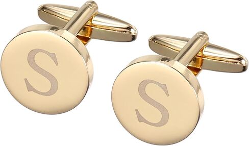 Patikil Men Cufflinks ، أزرار أكمام الأزرار الأولية للرجال كلاسيكي الأبجدية النحاس روابط الكف in Saudi Arabia
