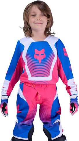 Fox Racing Youth 180 Motocross Dirt Bike Jersey, Blue/Pink Collect, Small in Saudi Arabia