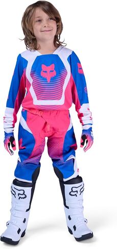 Fox Racing Youth 180 Motocross Dirt Bike Jersey, Blue/Pink Collect, Small in Saudi Arabia