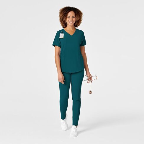 WonderWink Renew Women's V-Neck Scrub Top, Caribbean, XL in Saudi Arabia