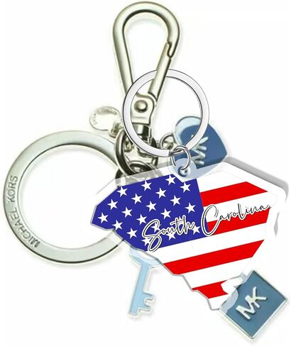 South Carolina Souvenirs Keychain With Key Ring - American Flag Keychain, Key Holder For Gifts,Souvenirs From Usa,Spot M in Saudi Arabia