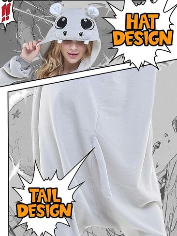 Animal Onesie Polar Fleece-Halloween Christmas Costume with Hood&Tail,One Piece Pajamas,Cozy Sleepwear Jumpsuit in Saudi Arabia