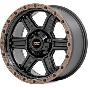 Rough Country 79 Series One Piece 15x8 | 5x4.5 | -19mm-79150813 Semi Gloss Black with Bronze Ring Wheel with Aluminum (15 x 8. inches /5 x 4 inches, -19 mm Offset) in Kuwait