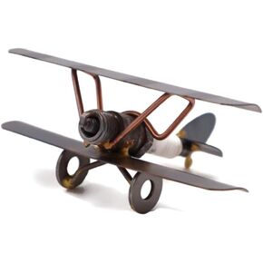 Bi-Wing Plane Collectible Handmade Metal Art Figurine, Desk Accessories, Trophy, Boss Gift, Home Office Décor, Airplane in Saudi Arabia