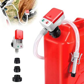 Portable Fuel Pump with 51'' Extra Long Hose, Automatic Fuel Transfer Gas Can Pump Battery Powered with Auto-Stop High Flow Rate 3 Can Adapters Compatible with Lawnmowers in Saudi Arabia