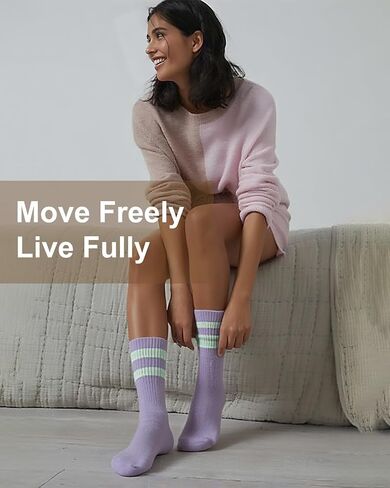 3/4 Pairs Cushioned Pilates Socks for Women, Non Slip Elegant Grip Socks with Silicone,Ideal for Yoga,Hospital & Home in Saudi Arabia