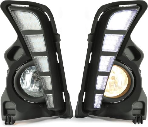HECASA Front Daytime Running Lights & Fog Lights Pair Replacement Compatible with 2017-2019 Toyota Highlander W/Wiring Harness LED DRL Lamps Halogen Fog Lamps Turn Signal Lamps Assembly Kit in Saudi Arabia