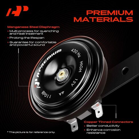 A-Premium Electric Disc Horn Compatible with Hyundai Elantra, Sonata, Santa Fe, Accent, Tucson ix35, Genesis, Verna i30 Genesis & Kia Forte, Sportage, Rio, Carnival, Cerato in Saudi Arabia