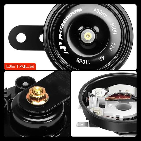 A-Premium Electric Disc Horn Compatible with Hyundai Elantra, Sonata, Santa Fe, Accent, Tucson ix35, Genesis, Verna i30 Genesis & Kia Forte, Sportage, Rio, Carnival, Cerato in Saudi Arabia