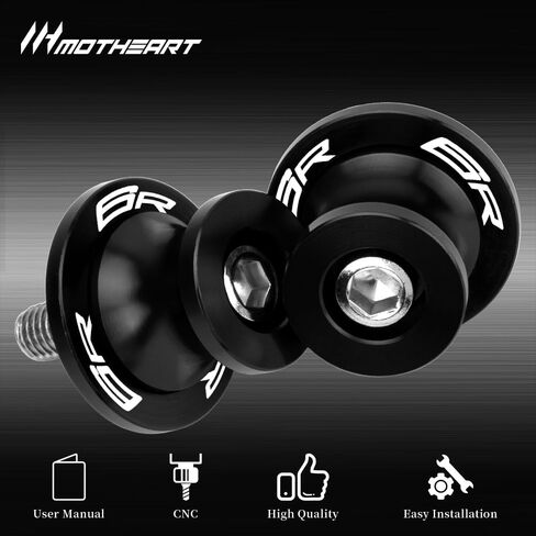 M8 Motorcycle Swingarm Bobbins For Ninja ZX-6R 636 2013-2025 Paddock Stand Mounts with Shock Absorption and Rear Swingarm (See details below) ninja zx-6r 636 Accessories (Black) in Kuwait