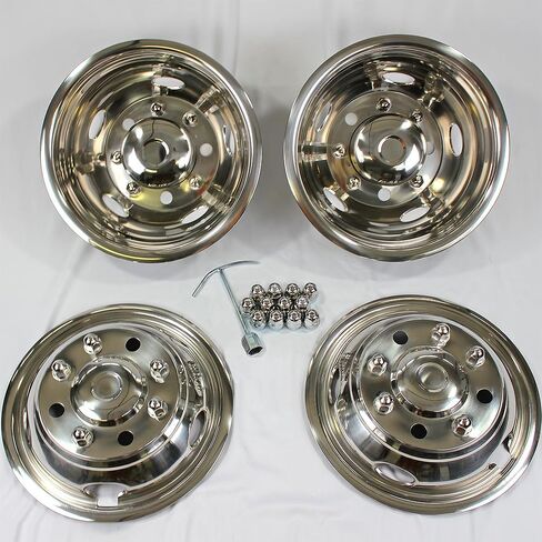 Set of Four 17" Dually Bolt-On Wheel Simulators for Chevy Silverado 3500HD 11-25 in Saudi Arabia