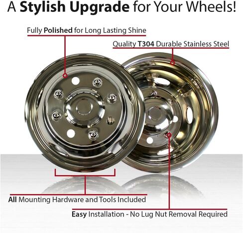 Set of Four 17" Dually Bolt-On Wheel Simulators for Chevy Silverado 3500HD 11-25 in Saudi Arabia