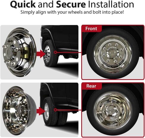 Set of Four 17" Dually Bolt-On Wheel Simulators for Chevy Silverado 3500HD 11-25 in Saudi Arabia