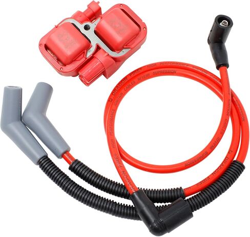 Dragon Fire Performance Direct Fit Fit Ignition Coil Pack و 8.5mm شرارة الأسلاك التوصيل متوافقة مع 2007-2020 Can-Am Outlander Traxter Renegade يحل محل 42066533 420665330 420265248 OEM FIT KIT-1560 in Saudi Arabia