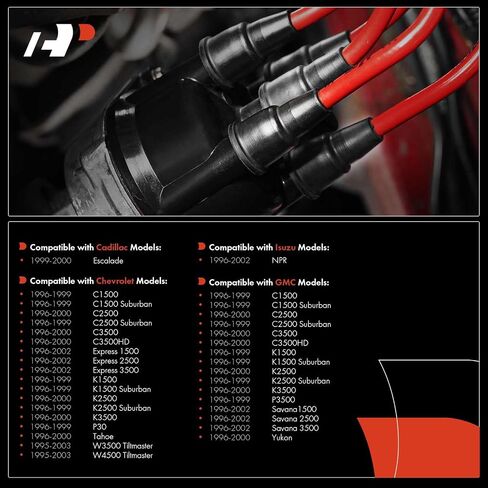 A-Premium Distributor CAP متوافق مع شيفروليه تاهو 1996-2000 ، C1500 C2500 Suburban 1996-1999 ، Express 1500 2500 3500 1996-2002 ، C1500 ، C2500 ، C3500 ، C3500HD ، K1500 ، K2500 ، K3500 in Saudi Arabia