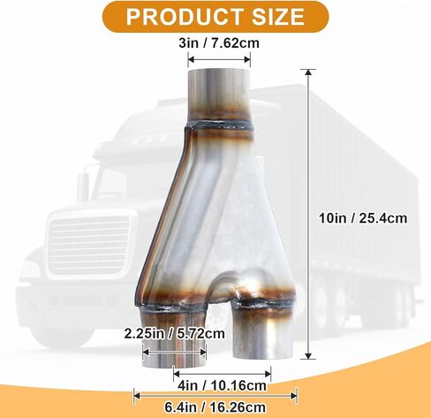 أنبوب y العادم ، Universal 2.5 "مدخل 2.5" منفذ من الفولاذ المقاوم للصدأ y الأنابيب 10 " in Kuwait