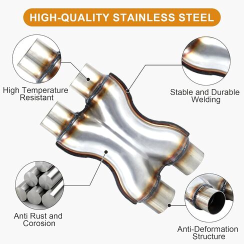 أنبوب y العادم ، Universal 2.5 "مدخل 2.5" منفذ من الفولاذ المقاوم للصدأ y الأنابيب 10 " in Kuwait