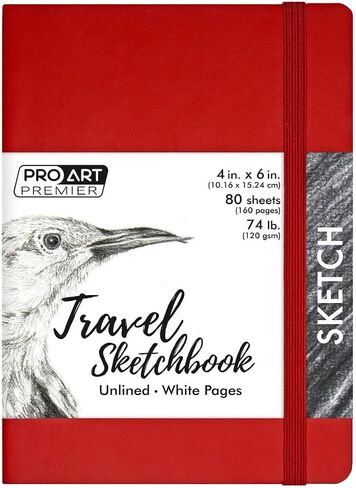 كتاب رسم احترافي للسفر مقاس 8 × 6 بوصة أبيض 74 رطل أسود 80 ورقة، كتاب رسم، دفتر رسم، لوحة رسم، لوحة رسم، ورق رسم، كتاب فني، كتاب رسم، ورق فني، دفتر رسم للرسم in Kuwait