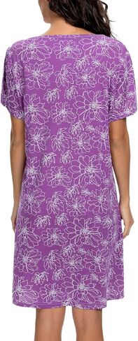Tugege Lieghowns Liegowns Short Sleeve Sleeveshirts Sleepwear Disual Print Pajama Dress in Kuwait