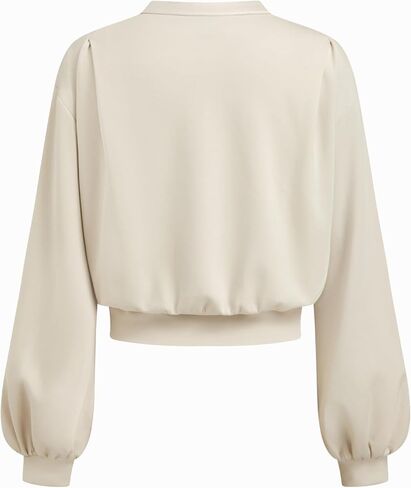 CIDER Womens V Neck Long Sleeve Crop Top Going Out Casual Loose Fit Sweatshirt Pullover in Saudi Arabia