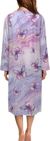 Women Zip Up Robe Nightgowns Comfy Housecoats Long Sleeve Bathrobe with 2 Pockets Breathable Sleepwear, S-4XL in Saudi Arabia