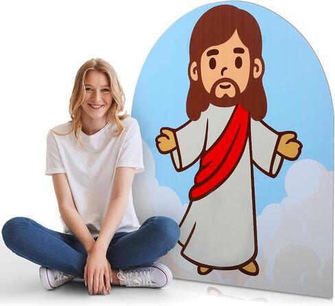Stand up Cardboard Cutout Life Size Christian Party Decoration Religious Backdrop Photo Props Stand up Cardboard for Jesus VBS Easter Church Sunday School Decor(Jesus Christ) in Saudi Arabia