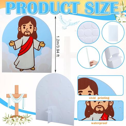 Stand up Cardboard Cutout Life Size Christian Party Decoration Religious Backdrop Photo Props Stand up Cardboard for Jesus VBS Easter Church Sunday School Decor(Jesus Christ) in Saudi Arabia