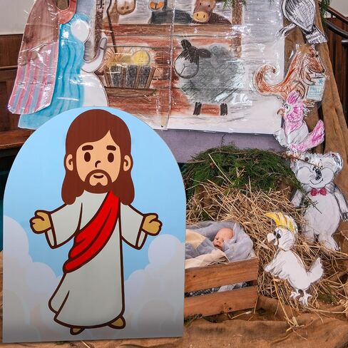 Stand up Cardboard Cutout Life Size Christian Party Decoration Religious Backdrop Photo Props Stand up Cardboard for Jesus VBS Easter Church Sunday School Decor(Jesus Christ) in Saudi Arabia