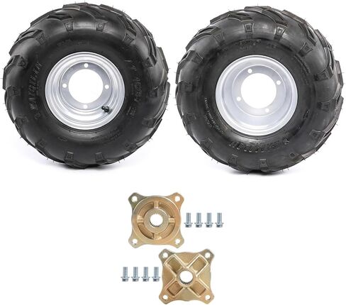 2PC 16x8-7 ATV Tires and Rims with 110mm 4 Lug Bolt Pattern, 24T Hubs Heavy-Duty 7" Rear Wheel Kit Fits Taotao Coolster Go-Kart UTV Quad Buggy Mower in Saudi Arabia