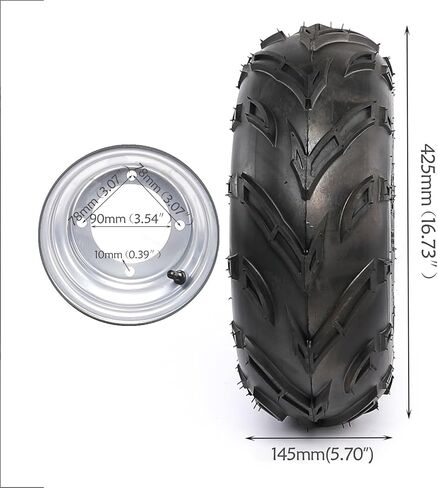 2PC 16x8-7 ATV Tires and Rims with 110mm 4 Lug Bolt Pattern, 24T Hubs Heavy-Duty 7" Rear Wheel Kit Fits Taotao Coolster Go-Kart UTV Quad Buggy Mower in Saudi Arabia