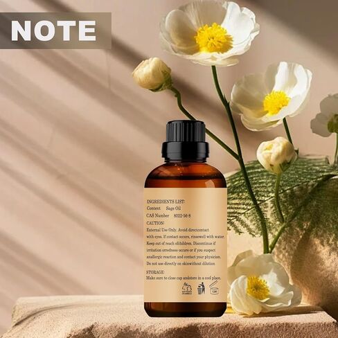 Sage Essential Oils 10ML, Organic 100% Pure and Natural Essential Oil for Aromatherapy Diffuser - 0.33 Fl Oz/Sage in Kuwait