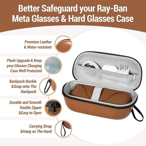 علبة حمل شاقة لـ Ray-Ban Meta Wayfarer و Skyler و Headliner Smart Graving Box و Hard Smart Glasses و Rayban Meta Accessories و Eyewear Sunglasses Portable و Travel in Kuwait