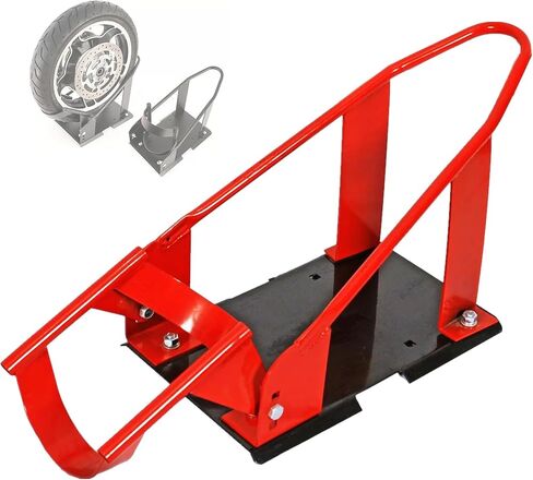 SUNROAD Motorcycle Wheel Chock Adjustable for 15"-21" Tire, Black, Red in Saudi Arabia