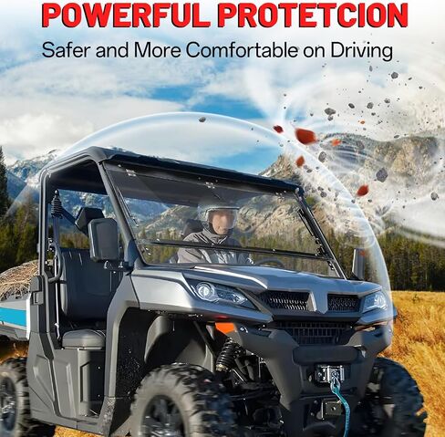 StarknightMT UFORCE 1000 Windshield, Vented UFORCE Windshield Compatible with CFMOTO UFORCE 1000/1000 XL 2019-2024, Heavy--duty UFORCE 1000 Accessories Clear Front Window in Saudi Arabia