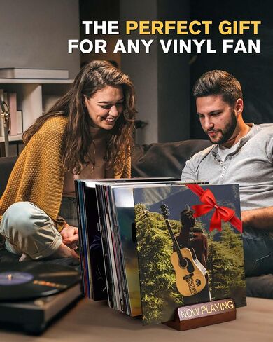 تخزين سجل الفينيل ، 50 LPs الآن حامل السجل ، رف تخزين الألبوم الخشب فينيل لسجلات LP/المجلات/عشاق الموسيقى in Saudi Arabia