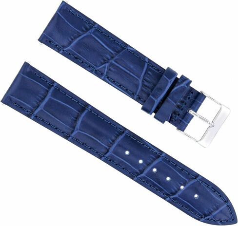 Ewatchparts 18mm Italian Leather Watch Band Strap Compatible With Franck Muller 5850 Watch 18/16mm Blue in Saudi Arabia