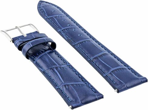 Ewatchparts 18mm Italian Leather Watch Band Strap Compatible With Franck Muller 5850 Watch 18/16mm Blue in Saudi Arabia