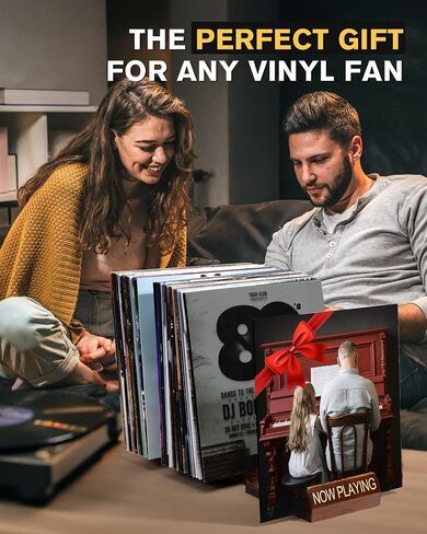 تخزين سجل الفينيل ، 50 LPs الآن حامل السجل ، رف تخزين الألبوم الخشب فينيل لسجلات LP/المجلات/عشاق الموسيقى in Kuwait